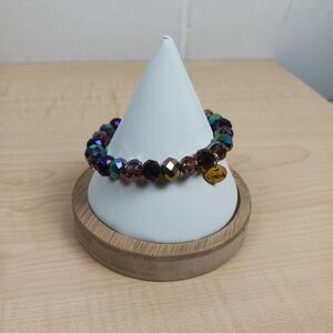 Erimish Stackable Beaded Bracelet Peacock Purple‎ Color Signed